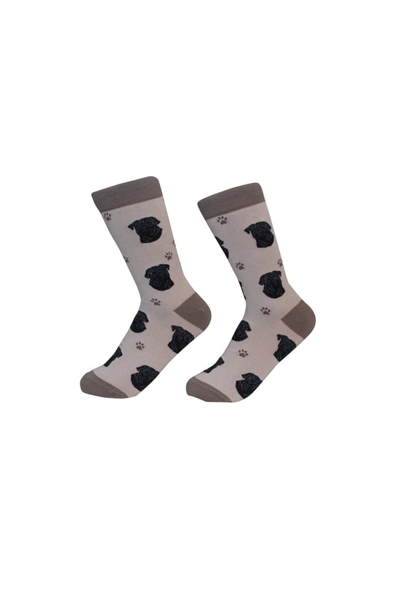 Black Pug Dog Breed Socks Unisex Sock Daddy by E&S Pets