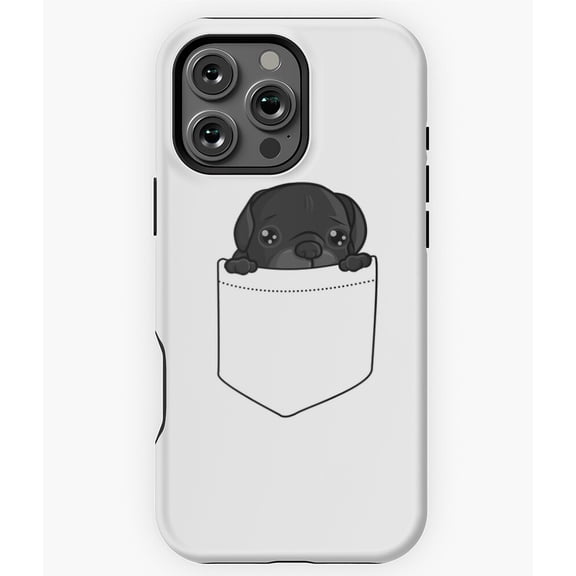 Black Pug Dog In Your Pocket Phone Case for iPhone 16 15 14 13 12 11 Pro Max