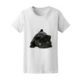 thumbnail image 1 of Black Pug Dog Lying T-Shirt Women -Image by Shutterstock, Female XX-Large, 1 of 2