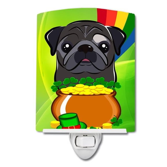 Black Pug St. Patricks Day Ceramic Night Light