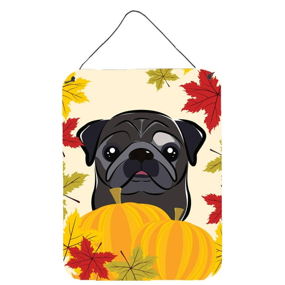 Black Pug Thanksgiving Wall or Door Hanging Prints