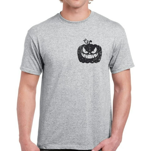 Black Pumpkin Pocket Top Halloween Gift Shirt for Men - S M L XL 2XL 3XL 4XL 5XL Happy Halloween Graphic Tee - Funny Scary Holiday Tee T-Shirt Mens