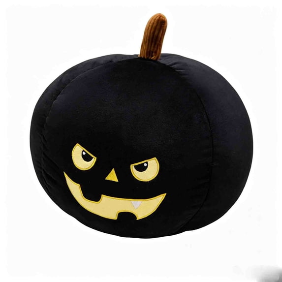 Black Pumpkin Shape Throw Pillow, Soft Portable Cute Face Decoration Cushion for Festive Living Room Theme Party Fall Decor