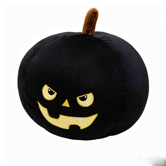 Black Pumpkin Shape Throw Pillow, Soft Portable Cute Face Decoration Cushion for Festive Living Room Theme Party Fall Decor