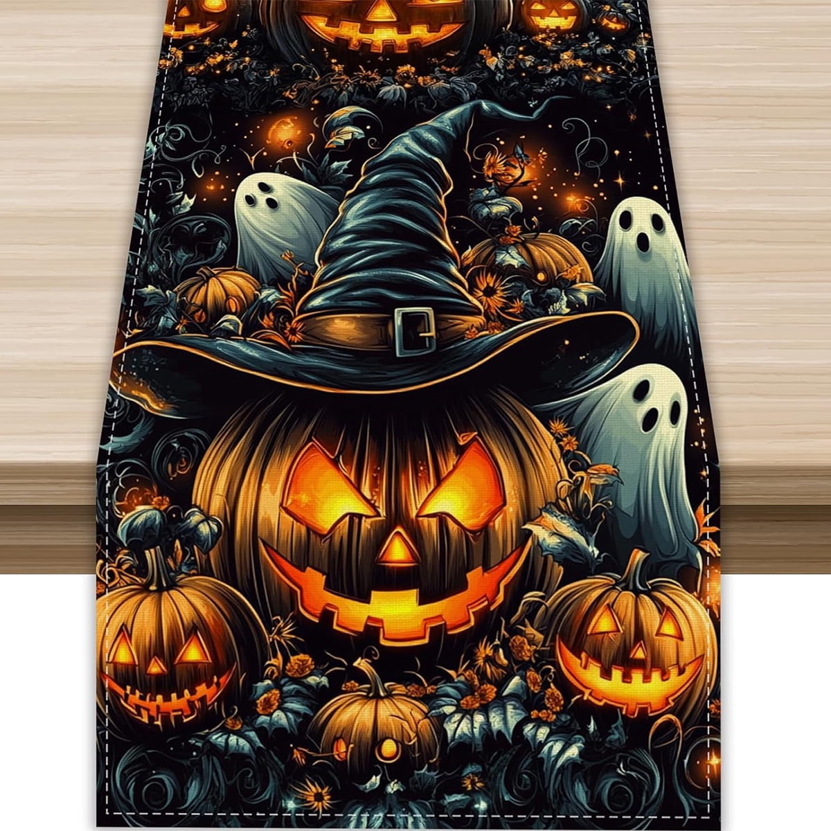 Black Pumpkins Ghost Halloween Table Runner 72 Inch Seasonal Fall ...