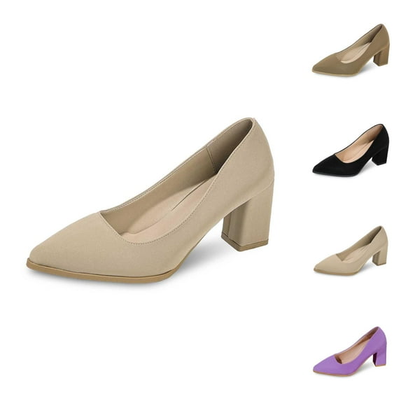 Black Pumps for Women Peep Toe Versatile Dress Heels - Solid Color Casual Breathable Comfort Design, Elegant On Outdoor Shoes For Office Commute & Romantic Date Nights