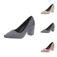 thumbnail image 1 of Black Pumps for Women Round Toe Chunky Heel Pumps - Platform Peep Toe Single Strap Design, Comfortable Stable Dress Shoes For Office Commute & Banquet, 1 of 1