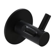Luxshiny Shower Hanger Robe Hook Black Stainless Steel 1Pack for Bathroom Kitchen Balcony Use