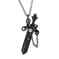 thumbnail image 1 of Black Punk Removable Dagger Sword with Engraved Handle Medieval Renaissance Chain Pendant Necklace for Woman, Black, 1 of 6