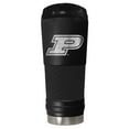 thumbnail image 1 of Purdue 24 ounce vacuum insulated stainless steel tumbler in black powder coat and laser etched team logo, 1 of 3