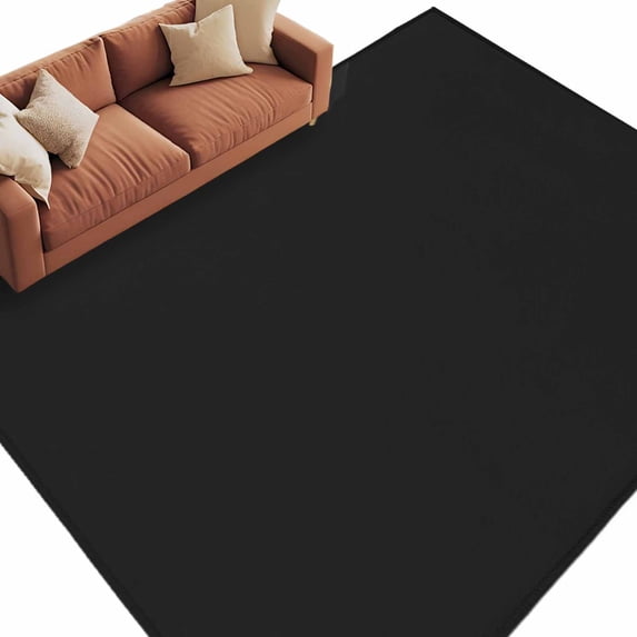 Black Pure Color Area Rugs Collection 8'x10', Aesthetics Contemporary Luxury Non Slip Indoor Rectangle Throw Runner Rug Floor Mat Carpet for Living Room Dining Table Bedroom Nursery
