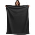 thumbnail image 1 of Black Pure Color Blanket Soft Cozy Warm Throw Blanket for Couch, Plush Fuzzy Flannel Fleece Blankets for Sofa, Aesthetics Contemporary Luxury Bed Blankets Lightweight Gifts for Women, 40"x50", 1 of 9