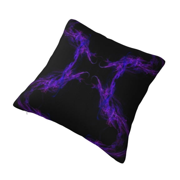 Black Purple Abstract Printed Decorative Square Throw Pillow Cover 12"x12"