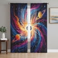 thumbnail image 1 of Black Purple Cosmos Sheer Curtains 72 Inch Length 2 Panels Set, Modern Art Aesthetics Voile Window Treatment Rod Pocket Curtains Sheers Drapes for Bedroom/Living Room/Kitchen 52"x72"x2, 1 of 8