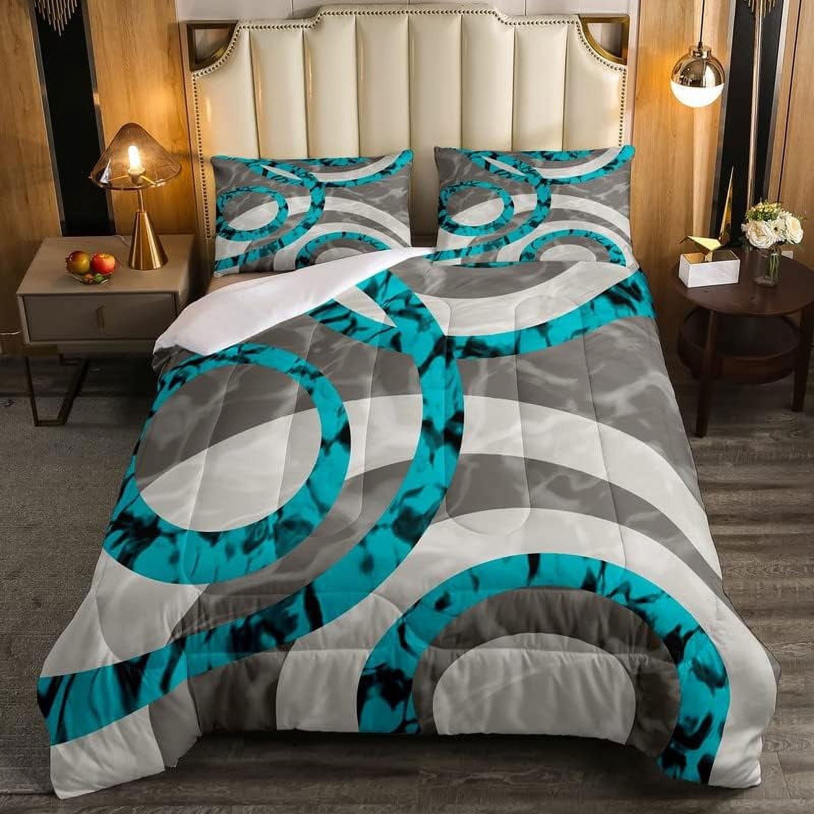 Black Purple Geometric Comforter Set Kids 3D Rendering Abstract Art