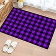 thumbnail image 1 of Black Purple Plaid Bathroom Rug Washable 2x3 Entryway Rug Non Slip Farmhouse Simple Buffalo Checked Front Door Mat Low Pile Indoor Doormat Throw Floor Carpet for Kitchen Bedroom Entrance, 1 of 8
