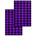 thumbnail image 1 of Black Purple Plaid Kitchen Dish Towels for Drying Dishes Set of 2, Farmhouse Simple Buffalo Checked Waffle Weave Microfiber Hand Tea Bathroom Towels Quick Dry & Absorbent Towel 15.7x23.6, 1 of 7