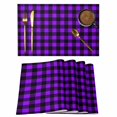 thumbnail image 1 of Black Purple Plaid Placemats Set of 8, Farmhouse Simple Buffalo Checked Placemats for Dining Table, Place Mats for Kitchen Tabletop, Waterproof Wipeable Dining Table Mats Set, 1 of 9