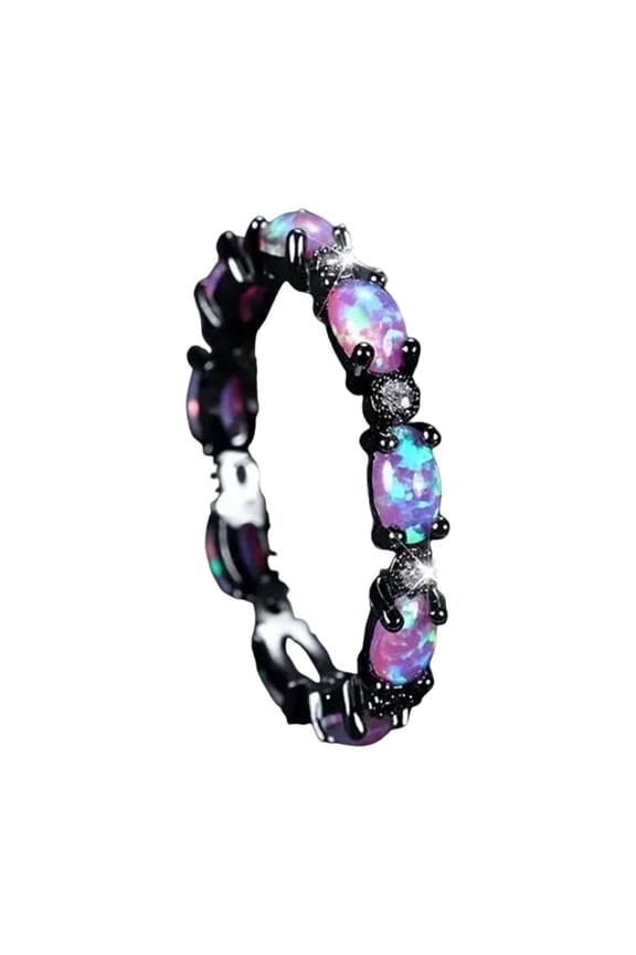 Black Purple Stone Promise Rings Delicate Fashion Jewelry Lightweight Ring for Women