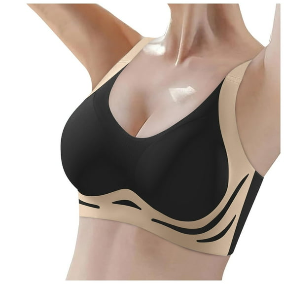 Black Bras for Women No Underwire Comfort Super Gather Bra Wireless Bra Lifting Bras for Sagging Breasts