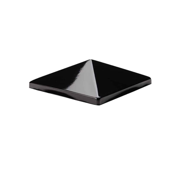 Black Pyramid Metal Point Post Cap – Decorative Full Metal Fence or Deck Post Top for 8" Wood Posts – Weather-Resistant Traditional Design – 1 Pack