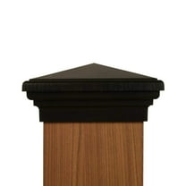 Black Pyramid Top Post Cap, Black, 5.5" x 5.5"