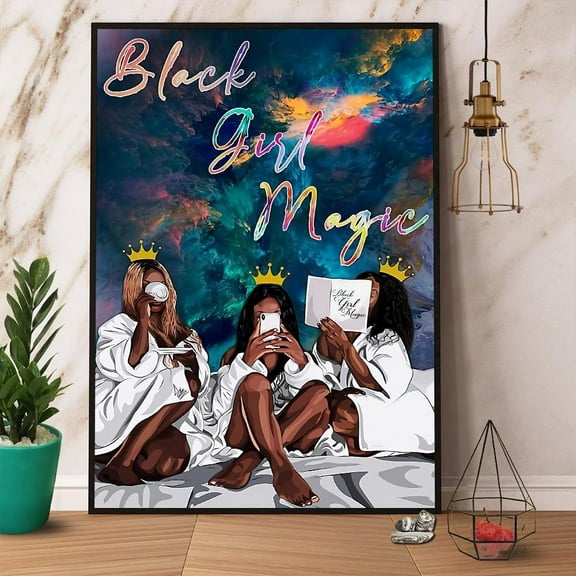 Black Queen Black Girl Magic Satin Poster Wall Art Decor 16 x 24 Inch Poster