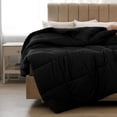 Black Queen Box Stitch Microfiber Down Alternative Comforter