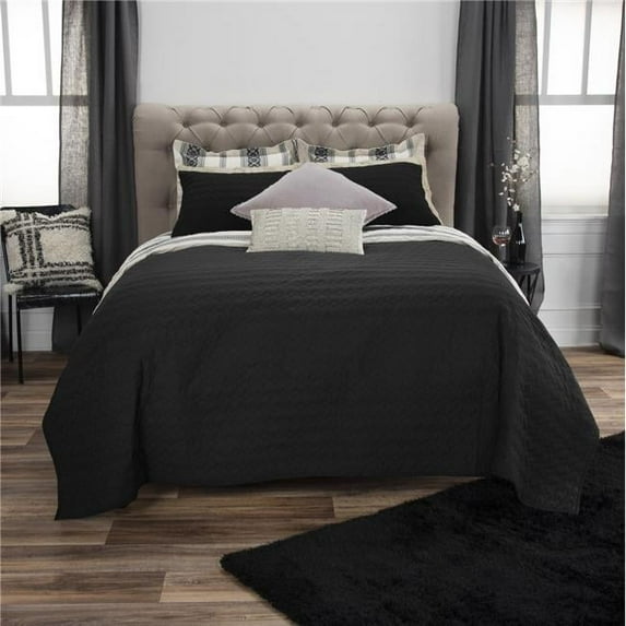 Black Queen Size 100 Percent Cotton 300 Thread Count Machine Washable Down Alternative Comforter
