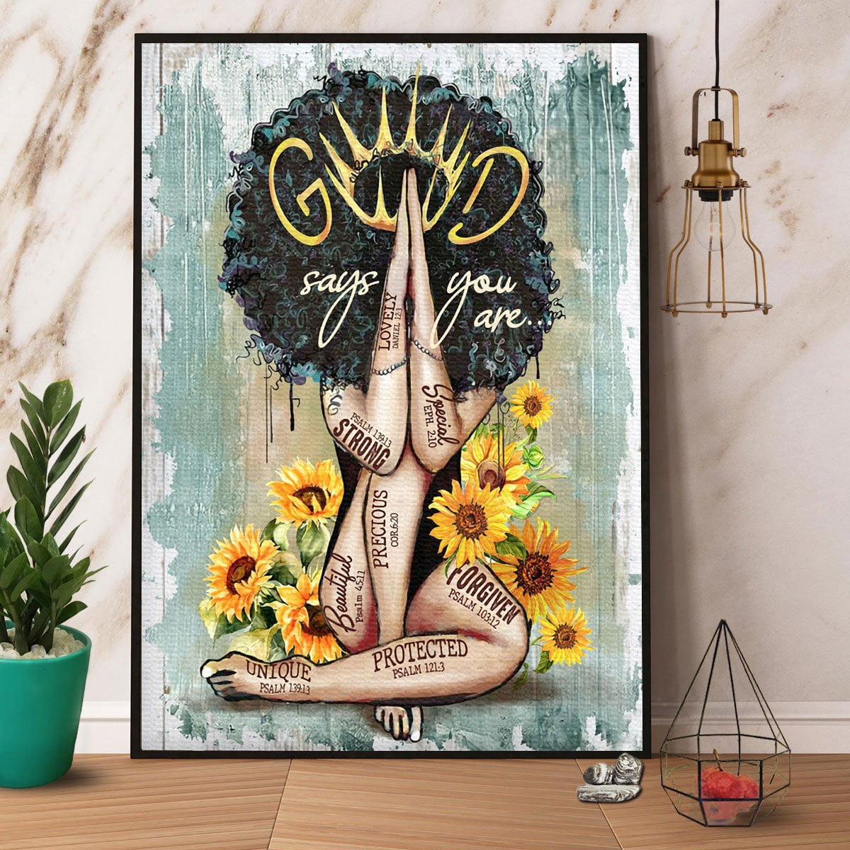Black Queen Sunflower God Says You Are Special Strong Protected Paper ...