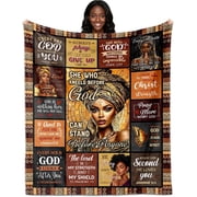 Black Queen Throw Blanket, Melanin Christian Bible Verse Gifts, She Who Kneels Before God Inspirational Scripture Healing Get Well Religious Gifts for African American Women