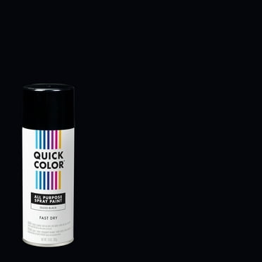 Black, Quick Color Gloss All Purpose Spray Paint-391192, 10 oz