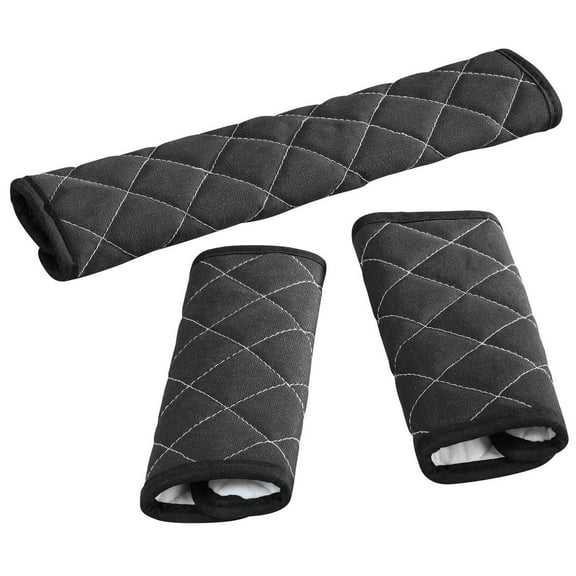 Black Quilted Appliance Handle Covers Set of 3