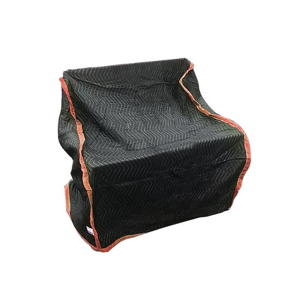 Black Quilted Moving and Storage Blanket for Chair - 36"x39"x46" Washable and Reusable Polyester Zig-Zag Stitching Recliners Moving Cover