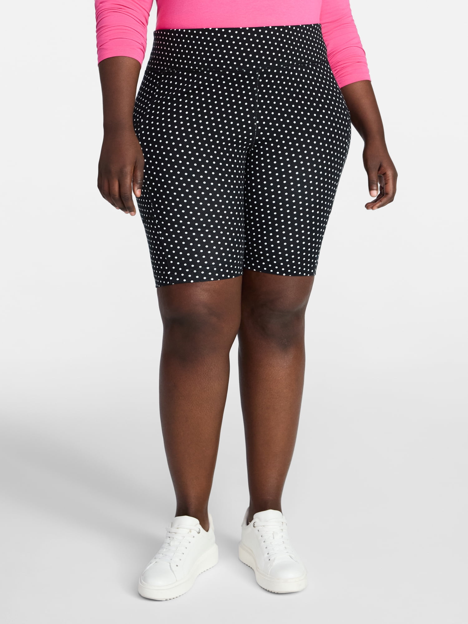 Terra & Sky Women's Plus Size Bike Shorts with Pocket, Sizes 0X-5X