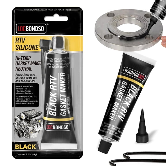 Black RTV Silicone Sealant High Temp Gasket Maker 3 Oz