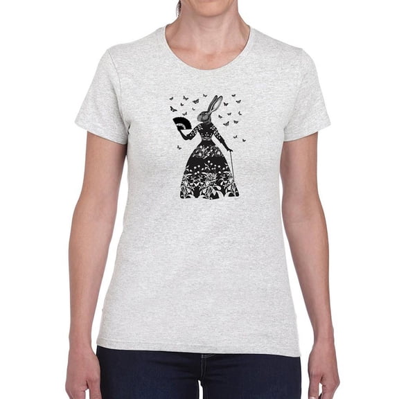 Black Rabbit. T-Shirt Women -Fab Funky Designs, Female Small