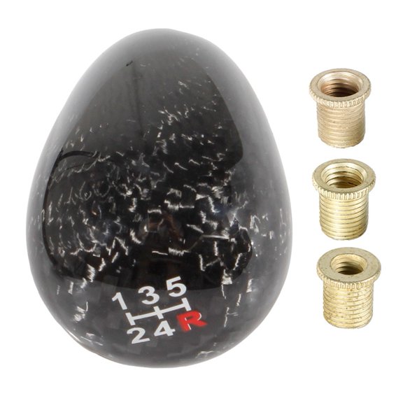 Black Racing Aluminum Carbon Fiber Manual Mt Gear Shift Shifter Knob 5/6 Speed 5 Speed