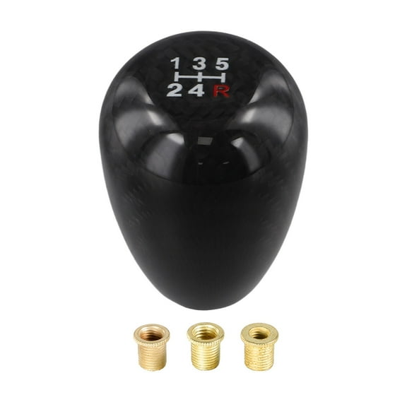 Black Racing Aluminum Carbon Fiber Manual Mt Gear Shift Shifter Knob 5/6 Speed