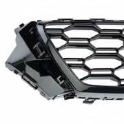 Black Racing Honeycomb Mesh Front Bumper Grille for Audi A4 Avant S-Line B9 2017-2019 EU Version - ABS Replacement Exterior Car Body Part - OE 8W0853651 - Color Black