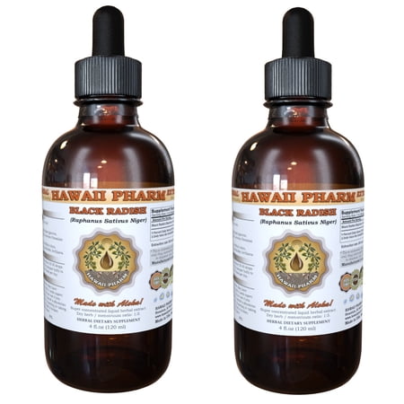 Black Radish (Raphanus Sativus Niger) Tincture, Dried Root Liquid Extract, Black Spanish, Herbal Supplement 2x2 oz