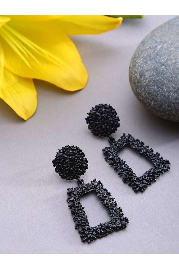 Black Raffia Designer Earrings