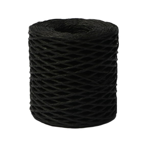 Black Raffia Yarn for Gift Wrapping –164 Yards Natural Paper Straw Raffia Ribbon for Crochet, Crafts, Decoration, Gift Wrapping, and DIY Projects