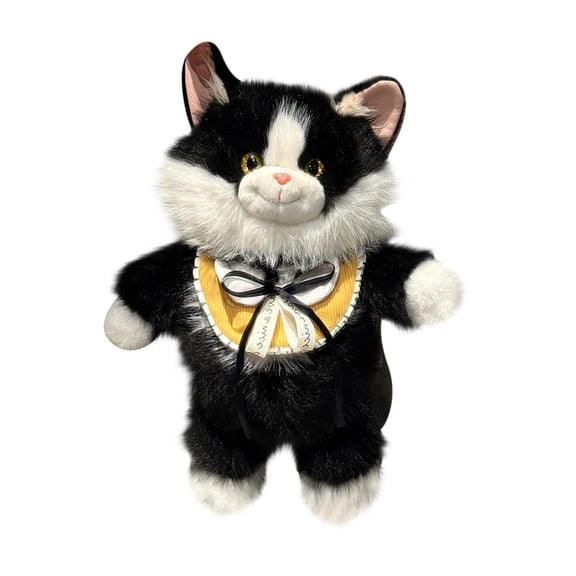 Black Ragdoll Cat Backpack Plush Toy Stuffed Animal With Straps For Kids Travel Cute Pet Companion Soft Material