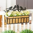 thumbnail image 1 of Black Railing Planter with Topper, Birds on a Branch, 1 of 1