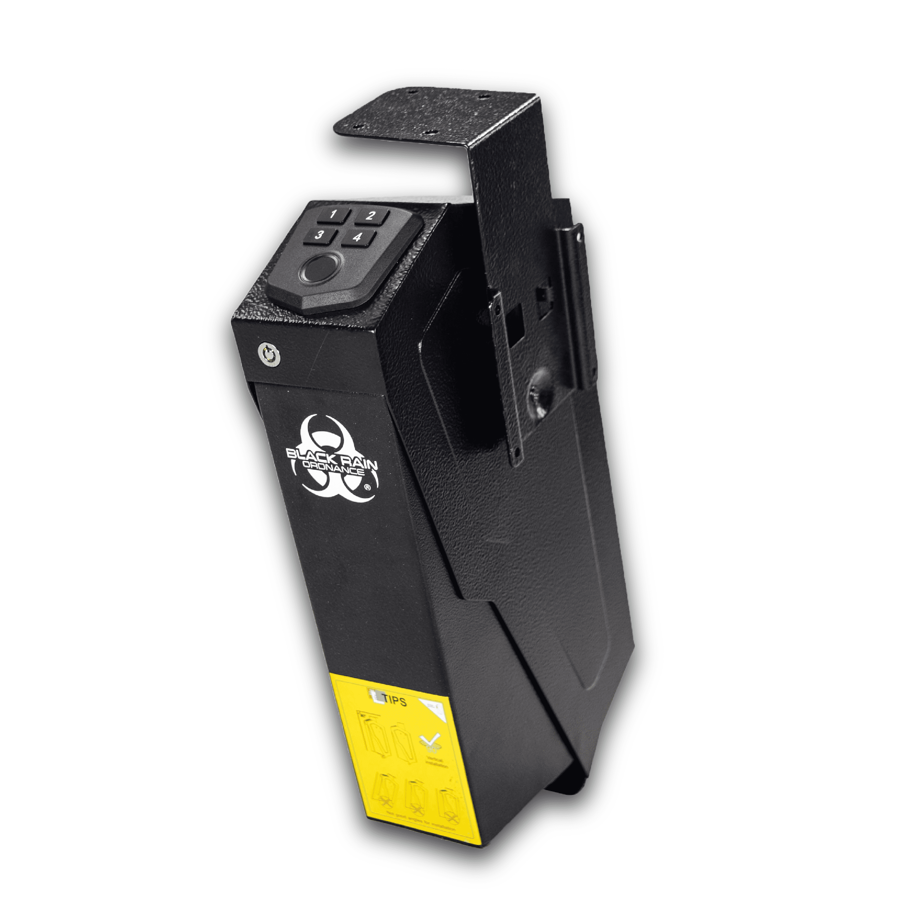 Black Rain Ordnance Mountable Gun Safe with Biometric Fingerprint Lock, Hardened Steel