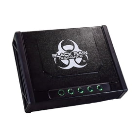 Black Rain Ordnance Gun Safe for Handguns, w/ Biometric Fingerprint or Keypad Lock, Hardened Steel Lock Box for Home, Bedside, & Vehicle
