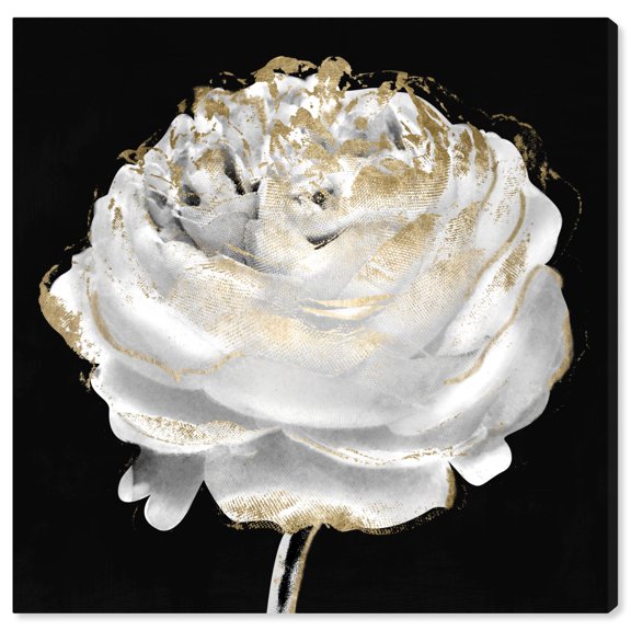 Black Ranunculus Canvas Dark Florals And Fashion Wall Art by Art Remedy, Gallery Wrapped, 30" x 30"