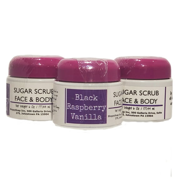 Black Raspberry Vanilla Sugar Scrub for Face and Body, 6.5 Oz.