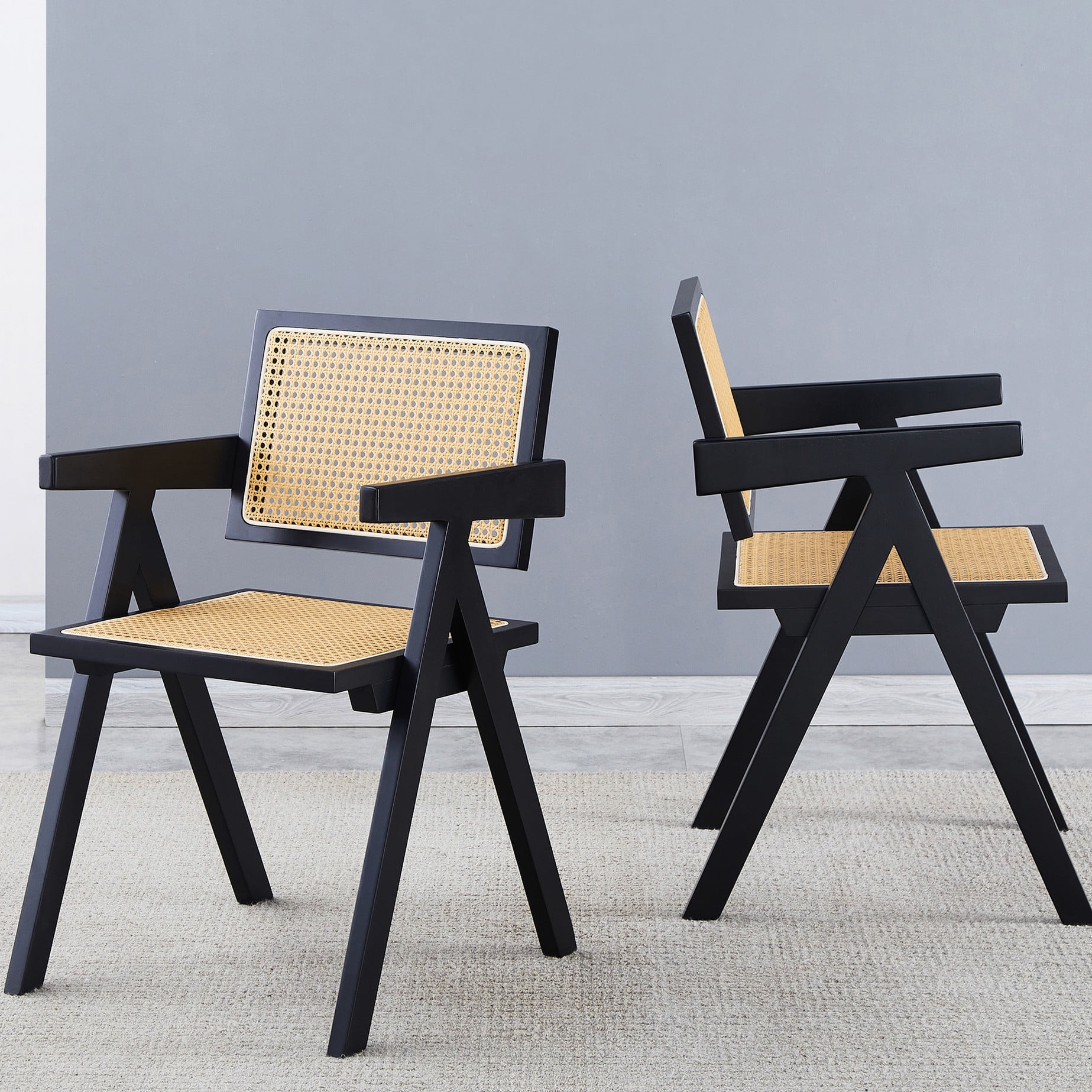 Black Rattan Chairs+Simple and Natural Style